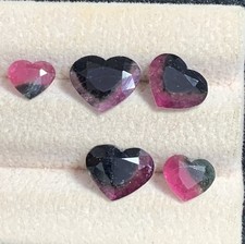 6.8ct natural red & black bi colors faceted heart shape from afg 6mm to 8.2mm picture