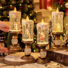Christmas Candle Light Scene Tabletop Mantel Decoration picture