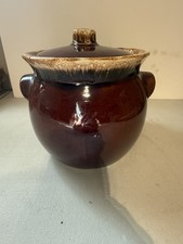 Vintage Hull Brown Oven Proof Bean Pot with Lid - B picture