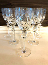 6 Vintage Rogaska Crystal Gallia Pattern Cut Wine Glasses 7 3/4