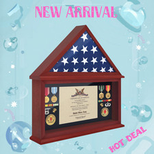 NEW American Flag Display Case Military Shadow Box 5x9.5 Folded Flag Plexiglass picture