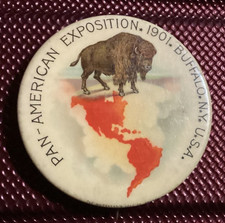 1901 PAN-AMERICAN EXPOSITION BUFFALO, NEW YORK NY CELLUOID PINBACK BUTTON picture