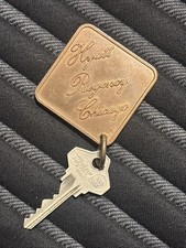 Vintage Chicago Hyatt Regency Hotel Key & Fob Brass #1401 Original USA picture