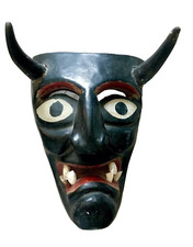 Vintage Victoriano Salgado Mexican Michoacan Uruapan DIABLO DEVIL MASK picture
