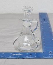 Vintage Anchor Hocking Pressed Glass Cruet Bottle With Stopper picture