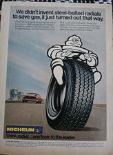 1974 Michelin tires steel belted radials balloon man vintage ad picture