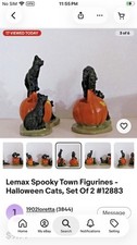 Lemax Spooky Town Figurines - Halloween Cats, Set Of 2 #12883 picture