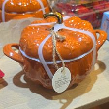 Crofton Pumpkin Stoneware Soup Tureen w/ Lid, Orange Glossy  picture