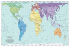 Updated Peters Projection World Map | Laminated 36