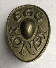 Vintage Brass EGG MONEY Egg Shaped Money Box Rare Heavy Solid picture