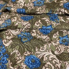 Matters of the Heart Kaye England Blue Floral Cotton Fabric, 108” x 45” picture