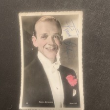 Vintage Fred Astaire Cinema Postcard Autograph Signature Dedication picture
