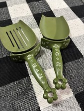 Vintage Kitchen Utensils Olive Green Detachable granny fork / blending fork  picture