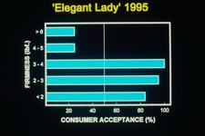 c1990's 35mm Slide Film Data Chart Bar Graph Elegant Lady Color Photo picture