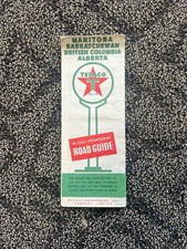 Vintage 1955 Texaco Road Map- Manitoba, Saskatchewan, British Columbia, Alberta picture