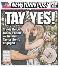 TAYLOR SWIFT Travis Kelce Engaged TAE YES New York Post Newspaper 8/27/2025 Mets picture