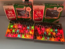 2 MCM Liberty Bell Christmas 35 Lite MultiColor Flashing Indoor Outdoor NOS 1982 picture