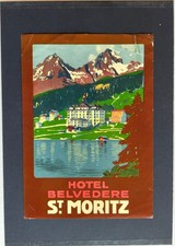 Luggage label - Hotel Belvedere - St. Moritz picture