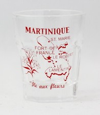 MARTINIQUE VINTAGE MAP OUTLINE SHOT GLASS SHOTGLASS picture