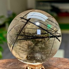 115G Natural black Tourmaline Crystal Sphere Gemstone Healing picture