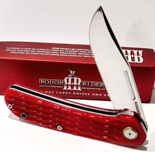 Rough Rider Red Jigged Bone D2 Tool Steel Clip Point Blade Pocket Knife RR2726 picture