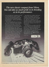 Nikon FM Classic Compact Camera  Vintage 1978 Print Ad picture