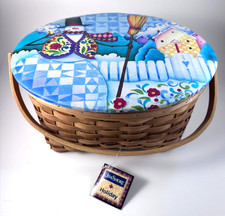 Jim Shore Holiday Basket with Fabric Snowman Lid Original Tag Crazy Mountain picture