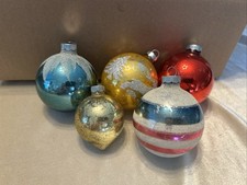 3 Shinybrite 2 Made In USA Vintage Christmas Ornaments picture