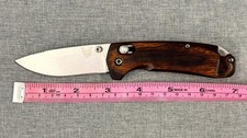 Benchmade 15031 North Fork Stabilized Wood Scales Folding Knife Carry Clip picture
