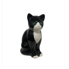 Vintage Elpa Alcobaça Portugal Ceramic Tuxedo Cat Figurine 8.5