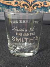 Antique Acid Etched Shot Glass Edward Smith Co Whiskey Pawtucket RI Pre Pro picture