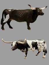 LOT of 2 Schleich Farm Life Texas Longhorn 2012 BULL and 2017 COW 🐂 RETIRED picture