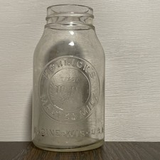 Early 1900’s Horlick’s Malted Milk Small Glass Jar No Lid Racine WI USA MM picture