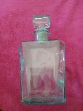 vintage clear glass decanter art deco with a green tint 10inches tall. picture