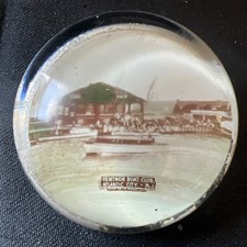 Vintage Ventnor Boat Club Photo Paper Weight Atlantic City New Jersey 3” Glass picture