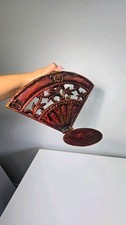 Vintage Cast Iron Wall Mount Match Holder Striker Ornate Floral Decor picture