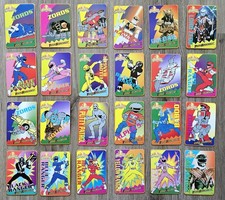 1993 1994 Tiger Barcodzz Power Rangers COMPLETE 24 Card Set Game Cards Vintage picture