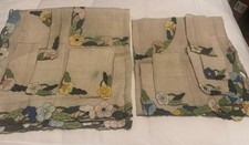 2 Handmade Vtg Floral Appliqué Embroidery Tablecloths 12 Napkins Grandmacore picture