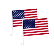 2 Pack 12x18 USA American Stars and Stripes Car Flag FLAGS WINDOW 18