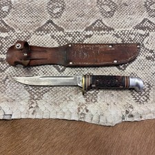 Vintage WESTERN USA Fixed Blade Hunting Knife-#648-8 1/4” Lg.-(Boulder Co.) picture