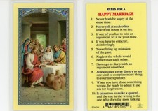 Rules for a Happy Marriage - Laminated Holy Card E24-744 picture