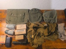 Vintage US/ Foreign Military Field Gear Mixed Lot Canvas Pouches Canteen Lights picture