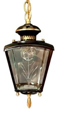 Vintage 1960’s Mid Century Brass Lantern Porch Exterior Hanging Light Fixture picture