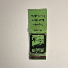 Bowling & Billiard Parlor Superior E 118th Rec Vintage Matchbook Cover 5MB126-1 picture