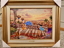 Thomas Kinkade Studios Disney Aladdin Jasmine Desert Sunset Framed Print COA picture