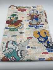 Vintage NFL Huddles Twin Flat Sheet Perma Prest by Sears picture