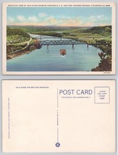 Steubenville OH Ohio River Panhandle RR Fort Steuben Bridges Postcard picture