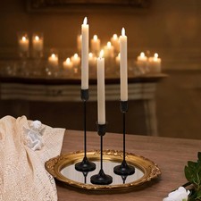 Black Candlestick Holders Set of 3 Pcs, Taper Candle Sticks Stand picture