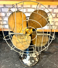 Hunter Zephair Vtg. Oscillating Fan CAT. NO. 235 TYPE C-12  WORKS w/Gold Blades picture