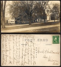 USA PETERSHAM Massachusetts 1913 Street Across the Square. Real Photo Postcard picture